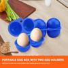 Plastic 2pcs Eggs Carrier Storage Box container For Outdoor Picnic Camping Use(Blue)