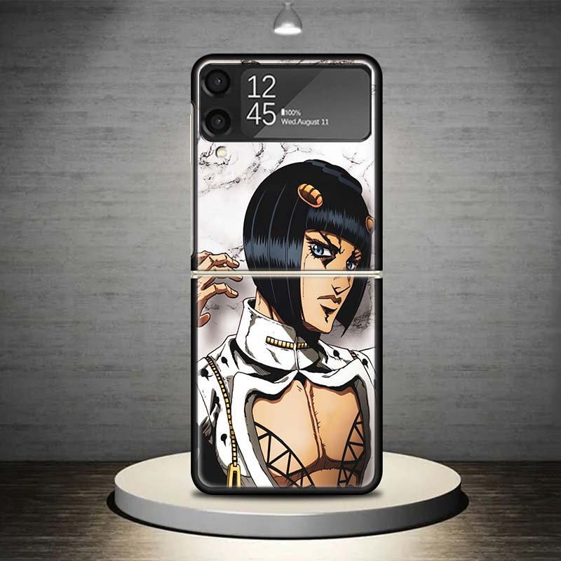 JoJo Adventure Bruno Buccellati Phone Case For Samsung Galaxy Z Flip 7 6 5 4 3 5G Shockproof Cover Z Flip7 Flip6 ZFlip5 Flip3 Fl
