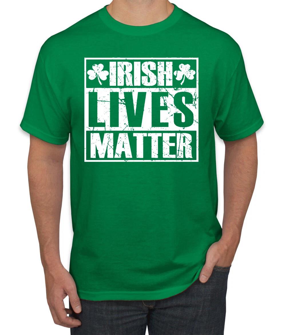 Irish Lives Matter Shamrock St Patricks Day Men Graphic T- Shirt S