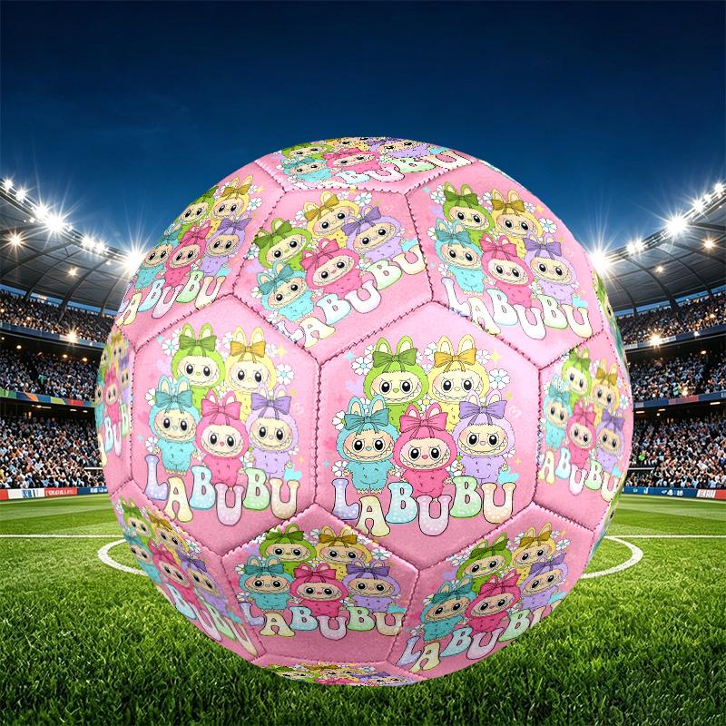 Labubu Print Size 5 Soccer Ball, PU Wear Resistant Football for Match Training and Daily Practice, Birthday Gift for Soccer Fans