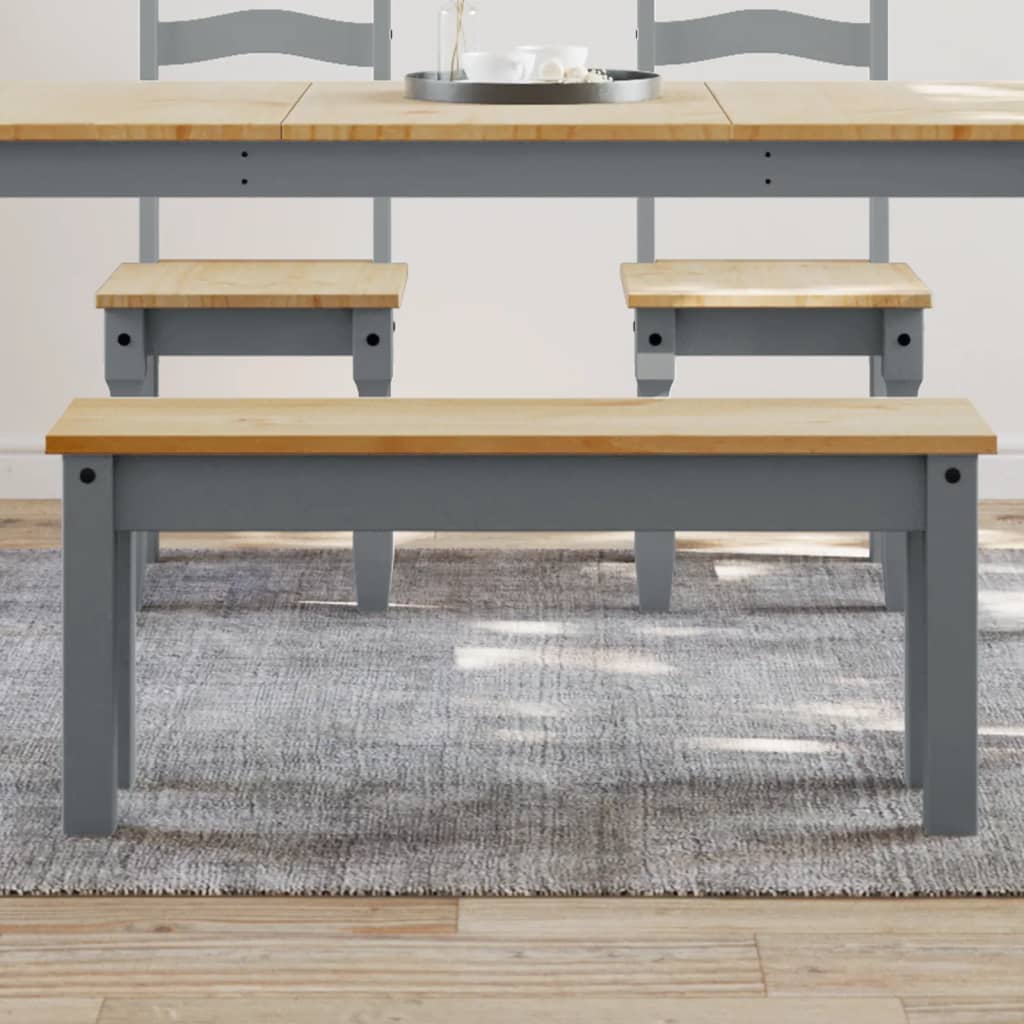 Essbank PANAMA Gray 105x30x45 cm Solid Pine Wood