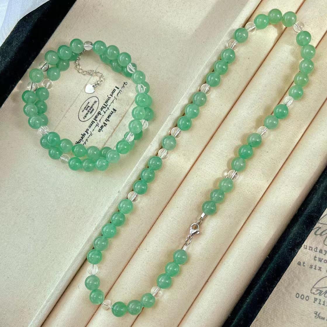 

Vintage High Quality Natural Dongling Jade White Crystal Collarbone Chain Necklace Neck Chain