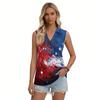 Women's Fashion Casual Lapel Sleeveless Color Shirt Women's V-Neck Up Tops