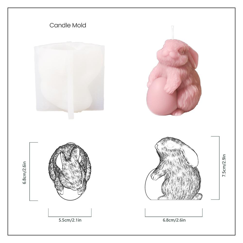 Nicole Osterhase Kerzen Silikonform Handgefertigte Kaninchen Aromatherapie Kerzenformen zur Kerzenherstellung Oster Heimdekoration
