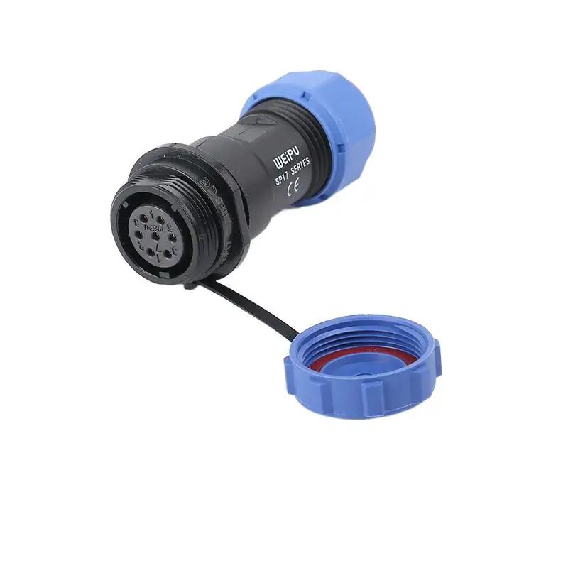 WEIPU SP17 Waterproof IP68 Connector 2 3 4 5 7 9 10 Pin Welding Cable Male Plug Female Socket Adapter Wire To Board Panel Mount