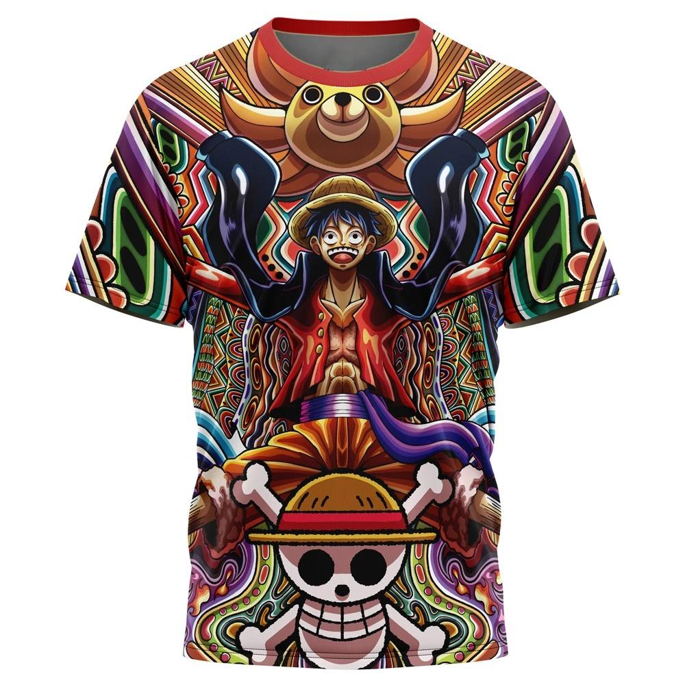 Anime One Piece Monkey D Luffy 3D Print T-Shirt For Men Cartoon Harajuku Tee Oversized Japanese Manga Boys Short Sleeve Tops