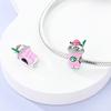 Original Charms Copper Pink Cute Cat Coffee Cup Beads Fit Charms Plata Bracelets For Women Women Jewelry Making Diy