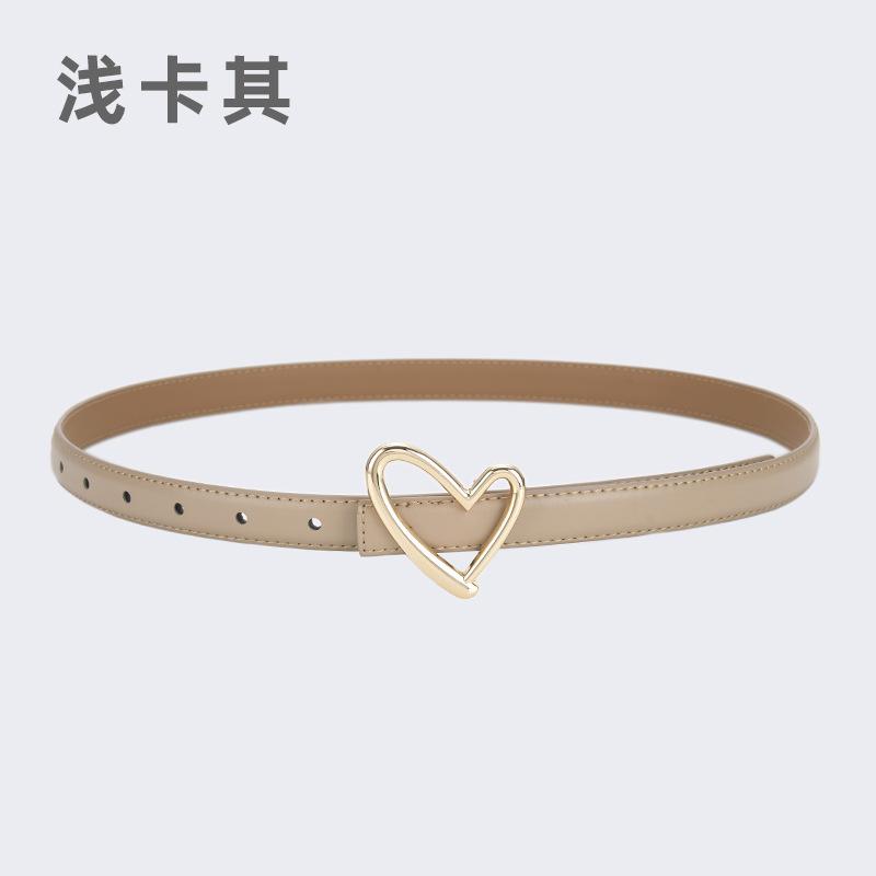 Ladies Belt Jeans Decorative Belt Wind Simple Leather Belt Trendy Love Buckle