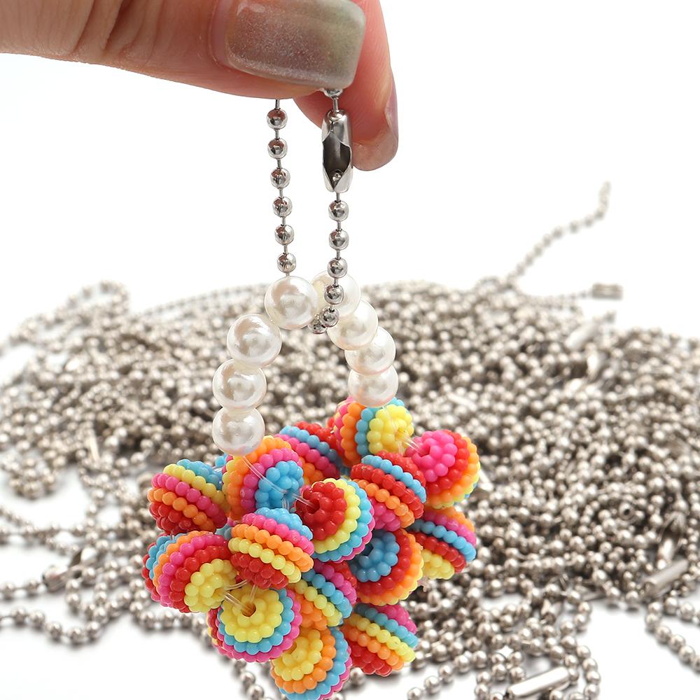 100 Stück/Los 10/12cm Eisen Sprühfarbe Kette Bunte Kugelperlen Verbindungkette für Schlüsselanhänger Anhänger Etikettenkette Spielzeug Hängekette