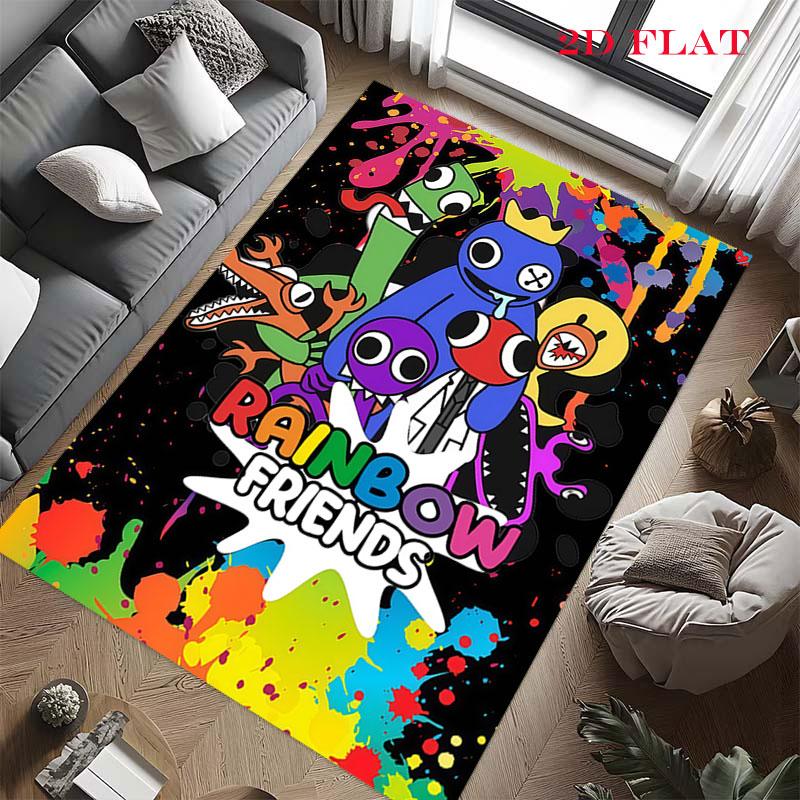 Rainbow Friends Glory Carpet Rug for Living Room Bedroom Home Sofa Decoration,Kids Play Nonslip Floor Mat