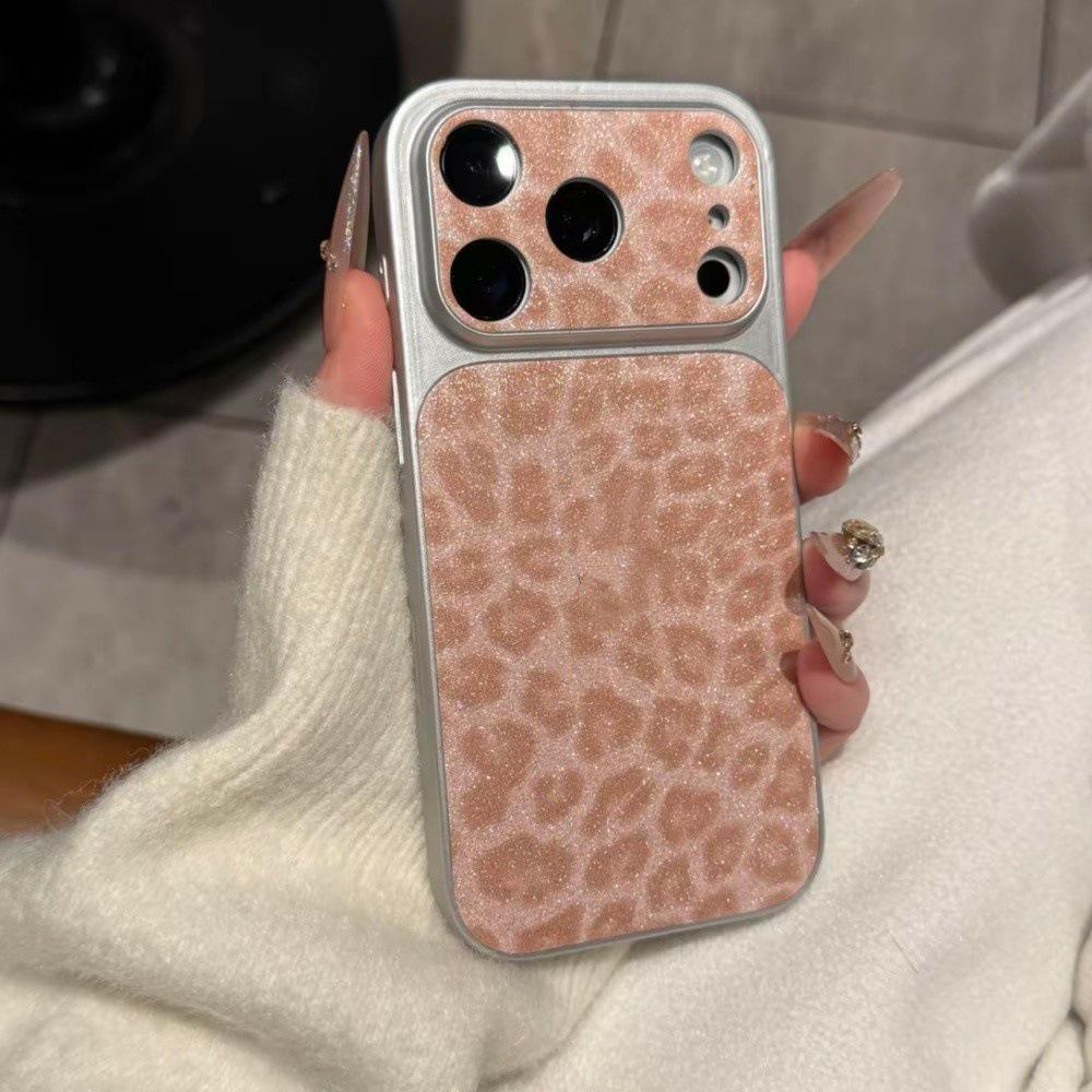 High-Grade Glitter Leopard Print iPhone 17 Pro Max Case - Full Coverage for iPhone 16, 15, 14, and 13.