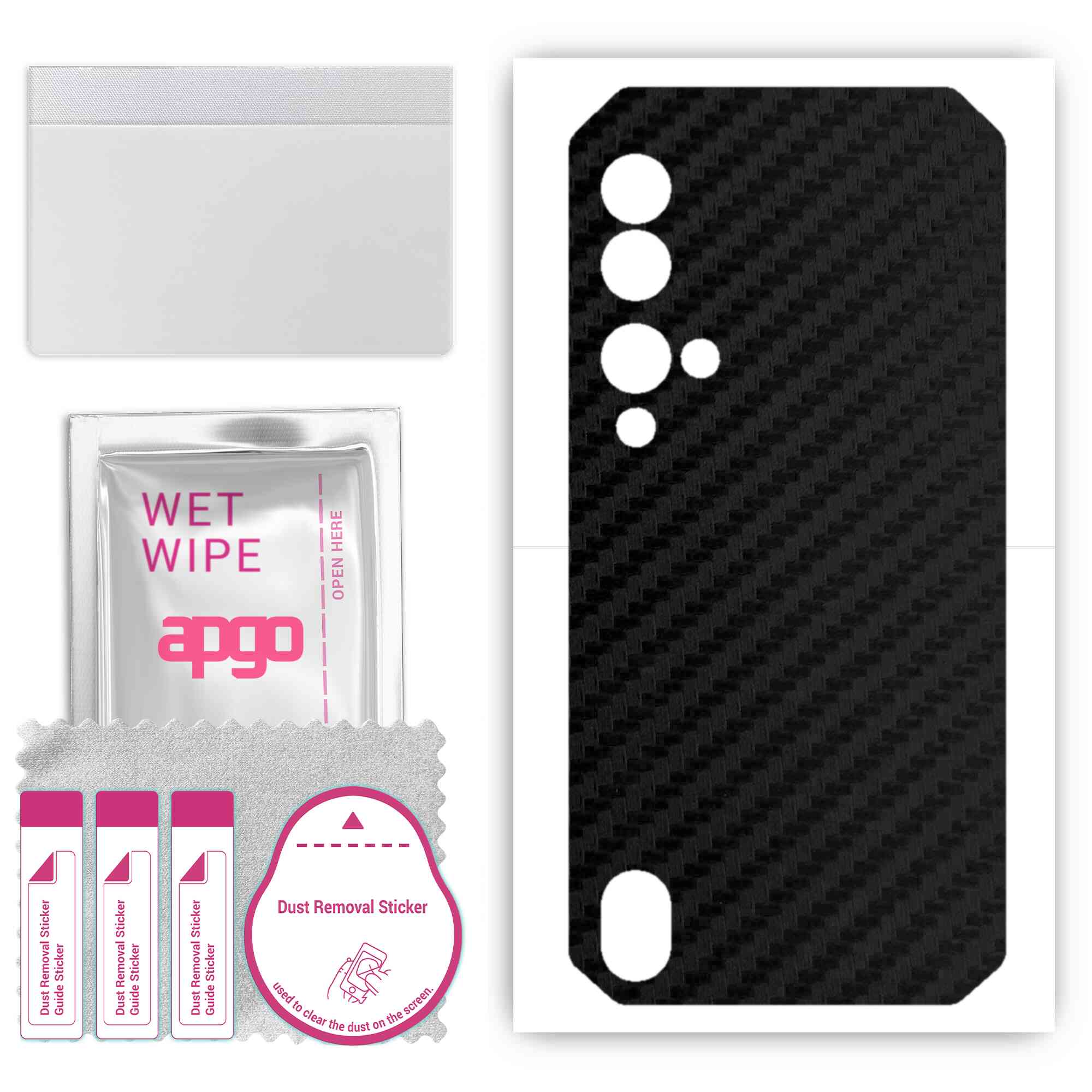 

apgo Protective Skin Sticker for the back compatible with Blackview BV9900 Pro, Wrap Film, Foil, Vinyl - Pattern Carbon Black