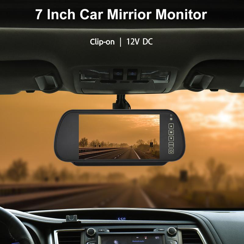 MJDOUD 7 Inch Rear View Mirror Monitor with Camera Rearview Mirror for Car Parking Backup Camera 7" TFT LCD HD Screen Universal