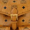 Mcm Aren Gold-Toned Brass Hardware Synthetic Leather And Cowhide Patchwork Double Shoulder Bag Mini Female Style Brown