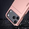 For iPhone 17 Pro Max Case with Card Holder TPU+PC Phone Back Cover
