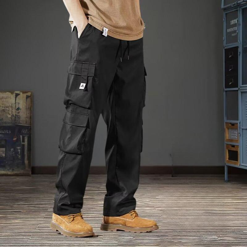 Men's Large Casual Loose Fit Workwear Pants with Cargo Pockets for Construction and Summer Wear