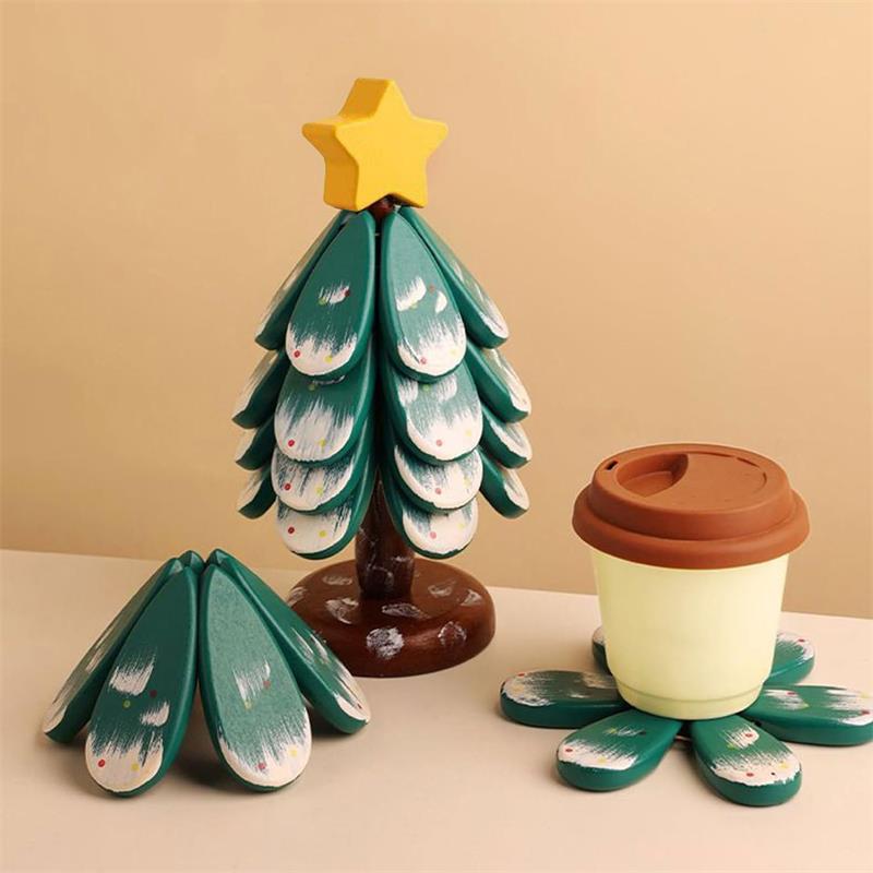 Wooden Tree Trivets for Hot Dishes, Natural Wooden Tree Coaster, Table Decor Coasters for Home and Restaurant, Protect Desktop for Kitchen Potholders