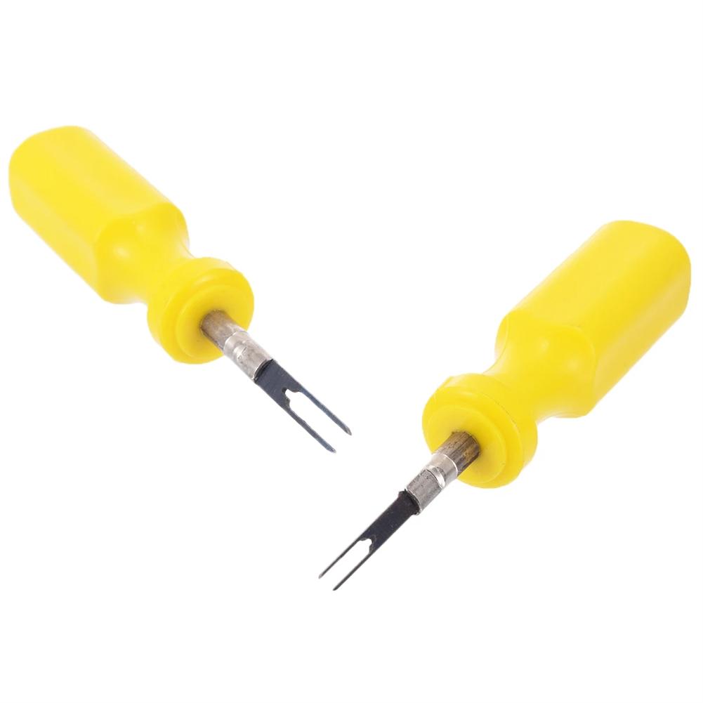2x Attrezzo per la Rimozione dei Terminali della Presa dell'Auto Estrattore a Spillo Chiave Tirante 2mm 3mm Connettore Filo Elettrico Con Manico Strumento per la Riparazione Auto