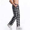 Men's Casual Pants Summer Autumn Checkered Print Pants Loose Fit Elastic Waistband with Drawstring Stylish and Comfortable