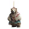 Polar Bear Christmas Ornament Cute Bear Xmas Tree Ornament 2D Acrylic Hanging Pendant for Car Interior Home Decor