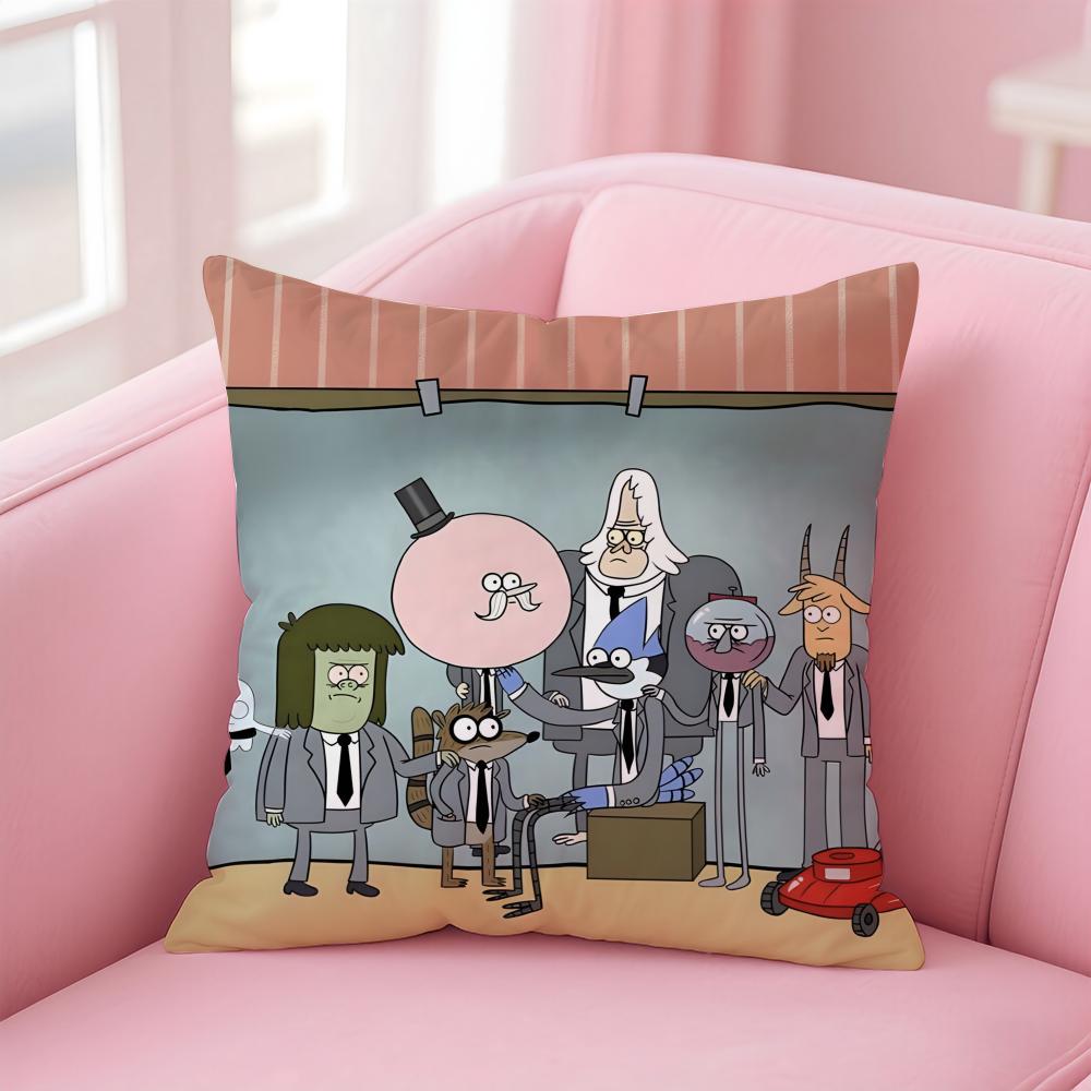 Regular Show Pillow American Cartoon Cushion Cover Linen Pillowcase Cover Soft Decor For Sofa Home Room