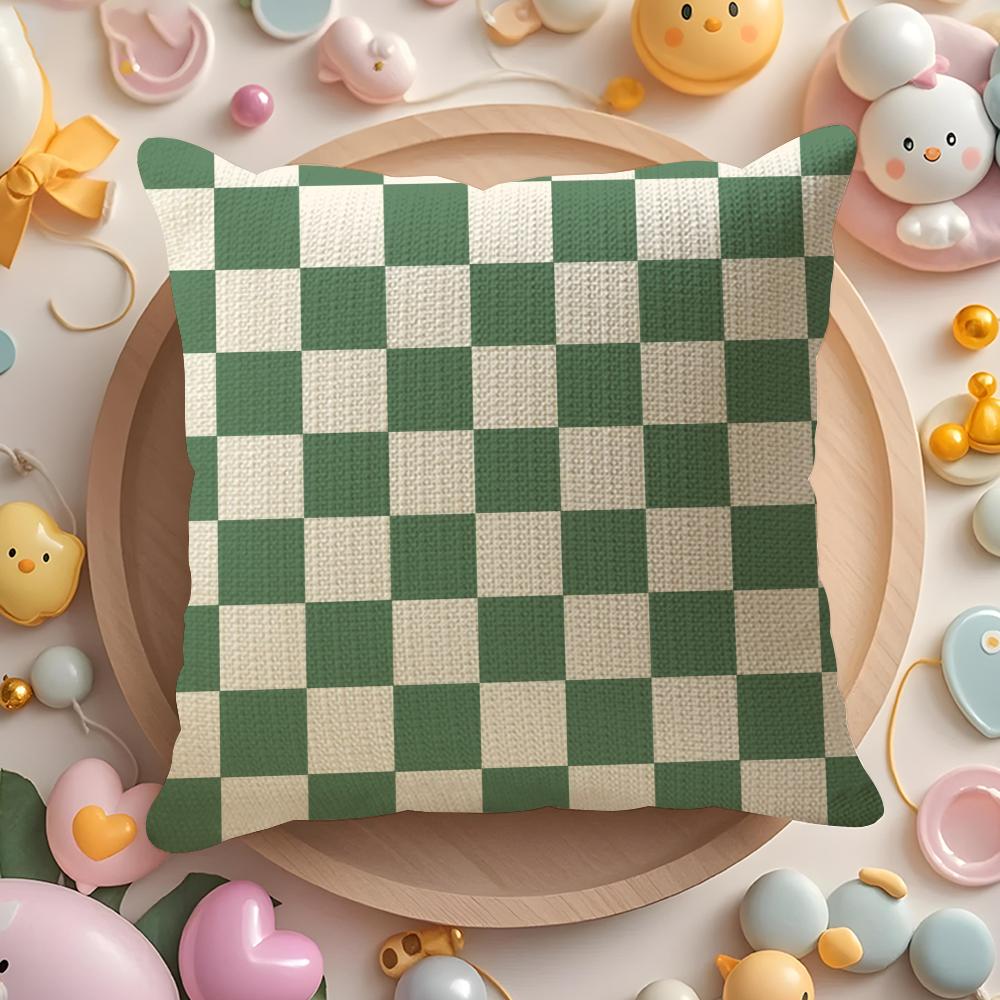 Simple And Stylish Checkerboard Pattern Pillow Case Sofa Living Room Bedroom Headboard Backrest Cushion Square Cushion