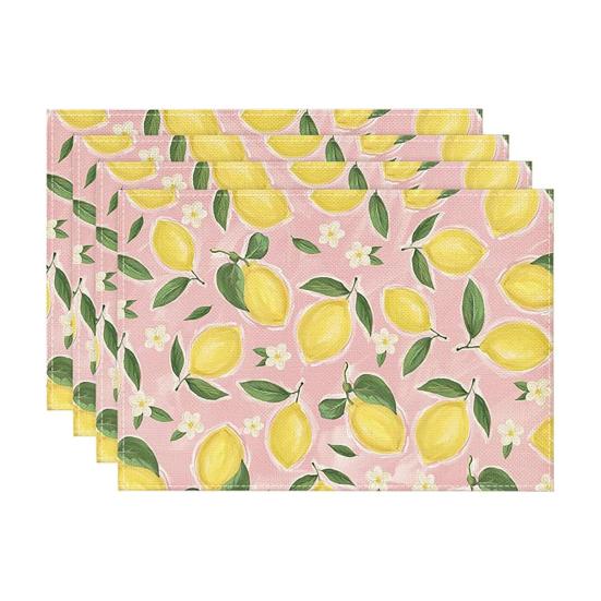 4 Pezzi Tovagliette Girasole in Lino, 18x12 Pollici Tovagliette Riutilizzabili per Tavola da Pranzo, Tappetini da Tavola Antiscivolo Isolanti dal Calore per Tavola da Pranzo di Casa, Festa Estiva