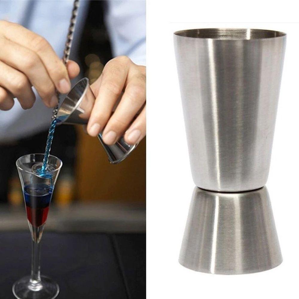 Stahl Einzel Jigger Doppelter Schuss Getränke Spirituosen Messbecher Cocktail 2550ml Messbecher