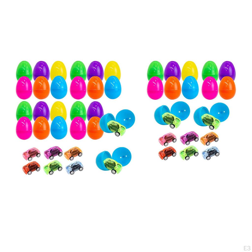 Easter Eggs Filled with Removable Toy Cars, Pre-Filled Eggs, for Theme Party