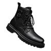 Martin Boots Men's Winter Explosion Velvet Warm Leather Boots Men's High-top Thick-soled Heightening Large-size Handsome Locomotive Boots