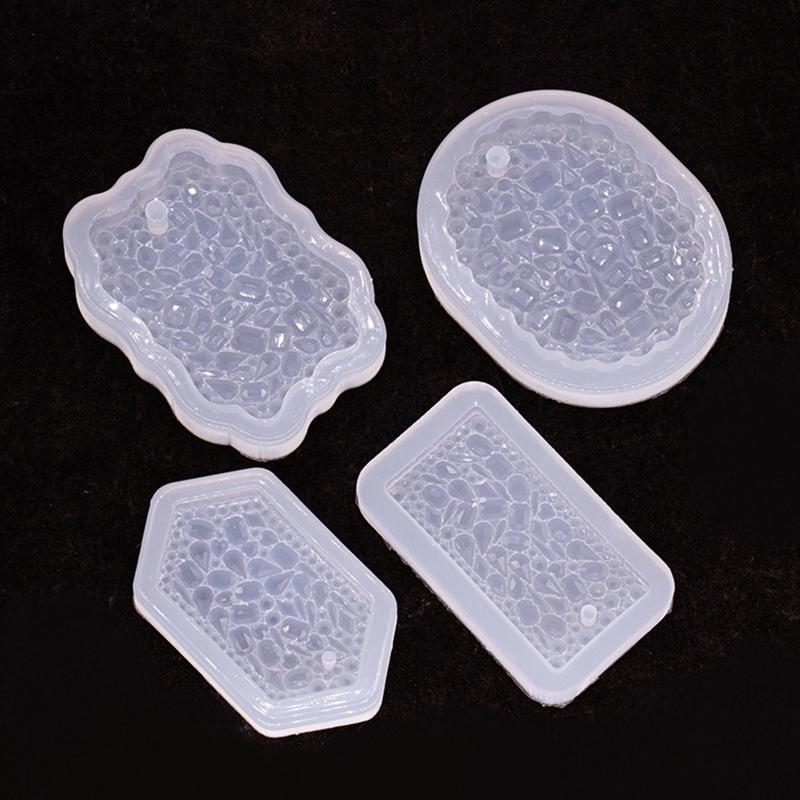 DIY Keychain Pendant Silicone Mold Crystal Epoxy Resin Casting Mould Keychain Pendants Jewelry Making Mold Accessories