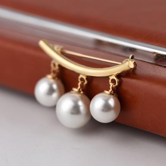 2Pcs Brooch Stylish Elegant Faux Pearl Fashion Vintage Brooch for Wedding