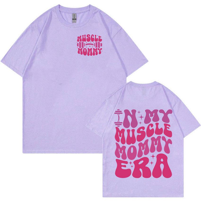 Svalová Maminka Posilovna Vtipné Grafické Tričko Pánské Dámské Estetická Móda Trička s Krátkým Rukávem Ležérní 100% Bavlna Oversized Tričko