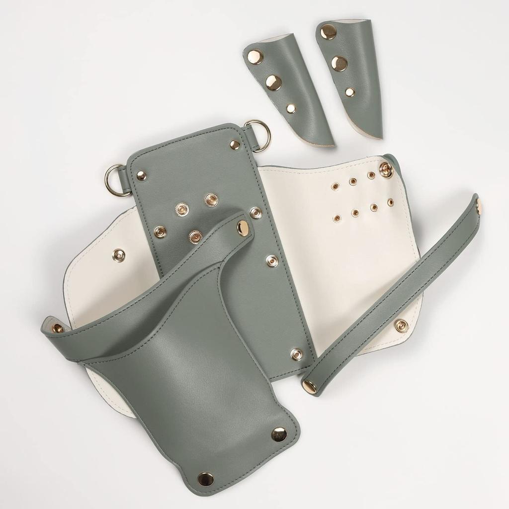 DEEDS Luxury Style Sienna Scissor Case with Mauve Holds for Hairdressers and Trimmers Chain, Green, 4-6 Scissors,