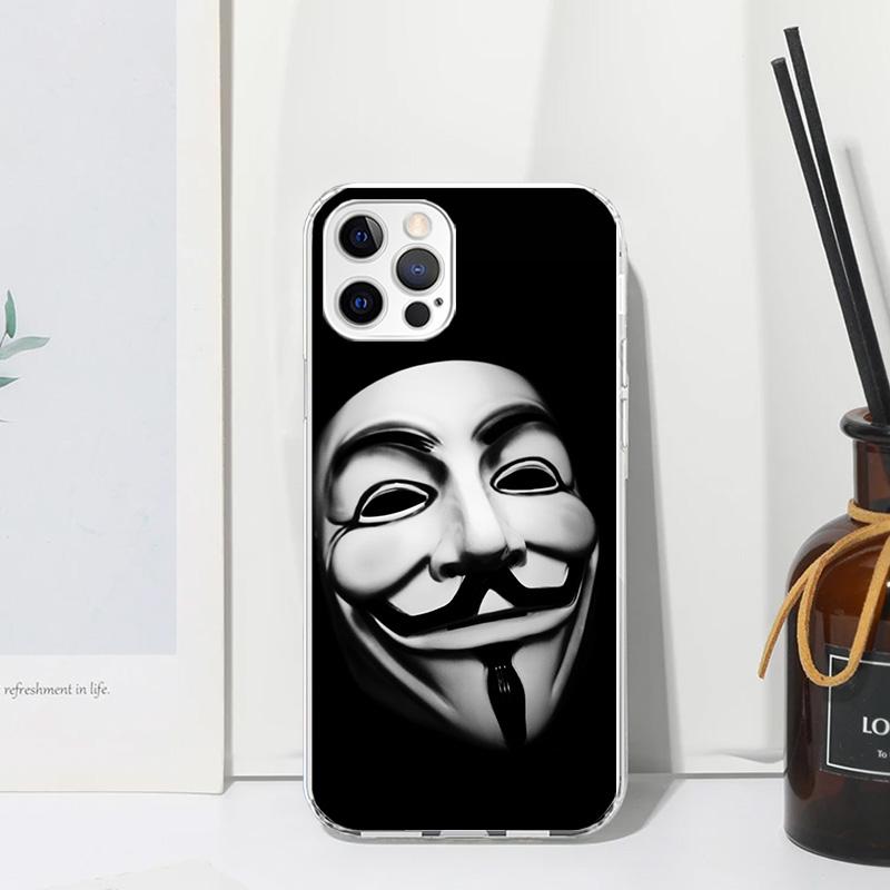 Anonymous V Mask Phone Case For Iphone 17 Air 16 15 Plus 16E 14 Pro Max 13 Mini 12 11 7 8 SE Fundas Soft Back Cover 17 Air 16 15