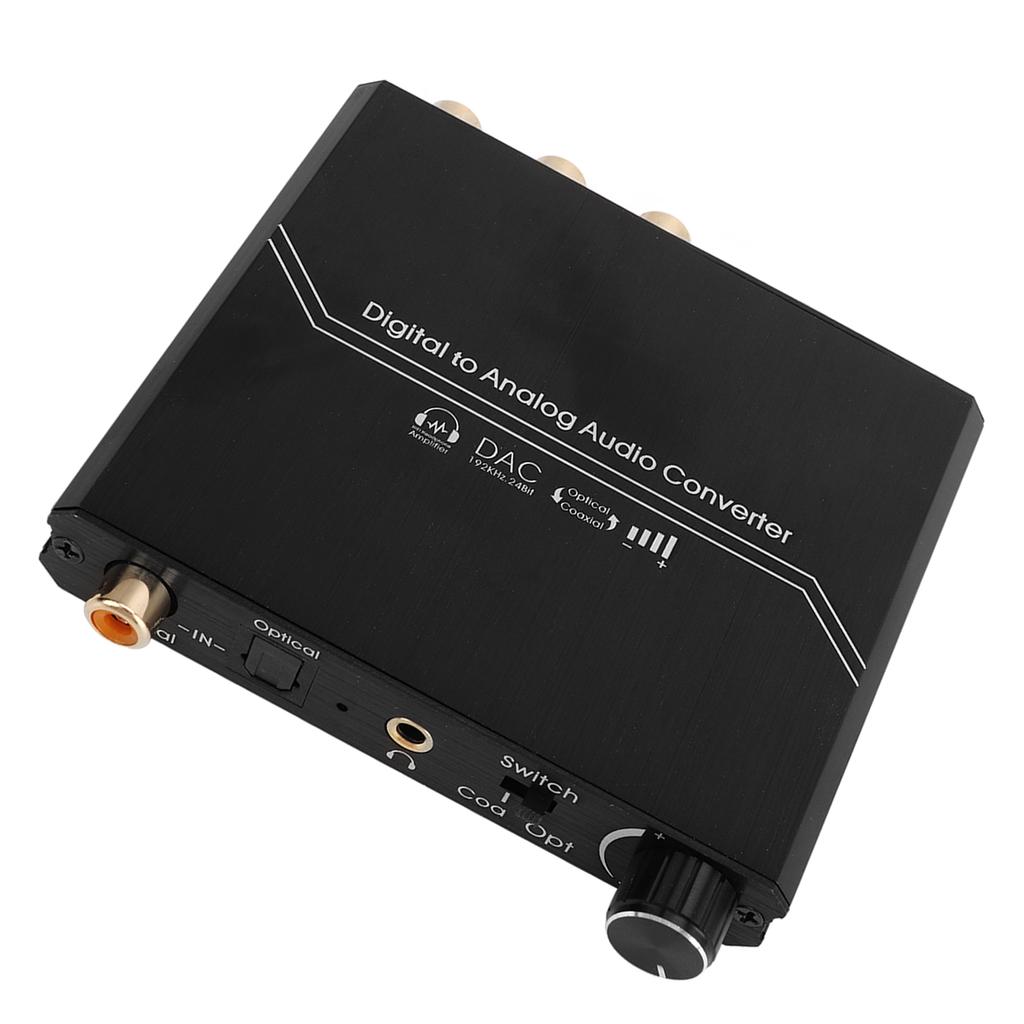 Convertidor de Sonido Digital a Analógico de 192KHz con Ajuste de Volumen Óptico Digital Coaxial a Estéreo Analógico RCA Jack de 3.5mm