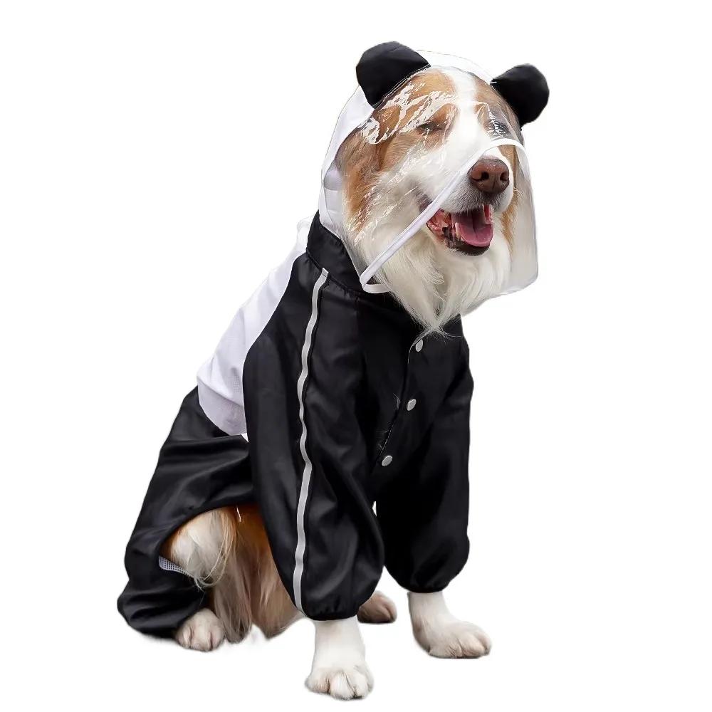 Cartoon Dog Raincoat with Hood Funny Shape Adjustable 3D Frog Pet Poncho Full-Coverage Transparent Hat Four Legs Dog Costume