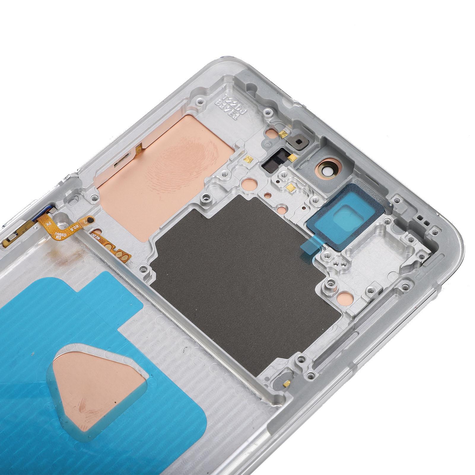 

Сменный экран телефона 6,7-дюймовый ЖК-дисплей с сенсорным дигитайзером в сборе с рамкой для сканера отпечатков пальцев серебряный