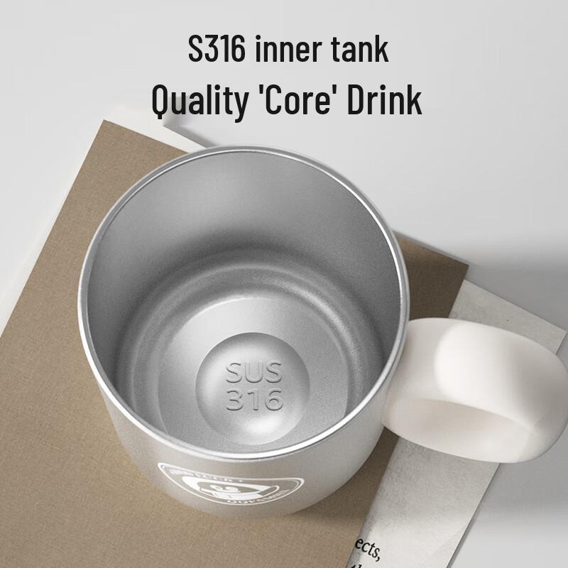 KONKA Double-Layer 316L Stainless Steel & Glass Thermal Mug