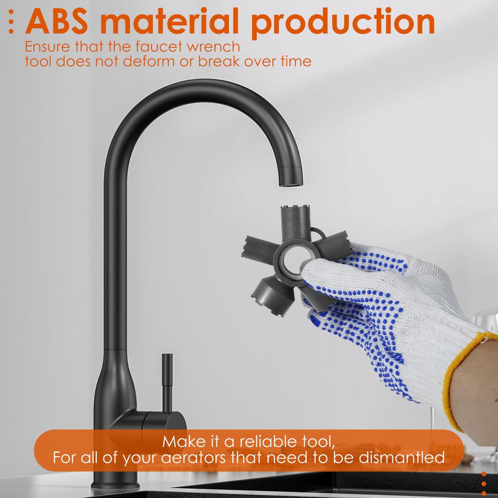 10 in 1 faucet aerator disassembly wrench durable with Gloves Universal Kitchen Sink Tap Aerator Removal Tool