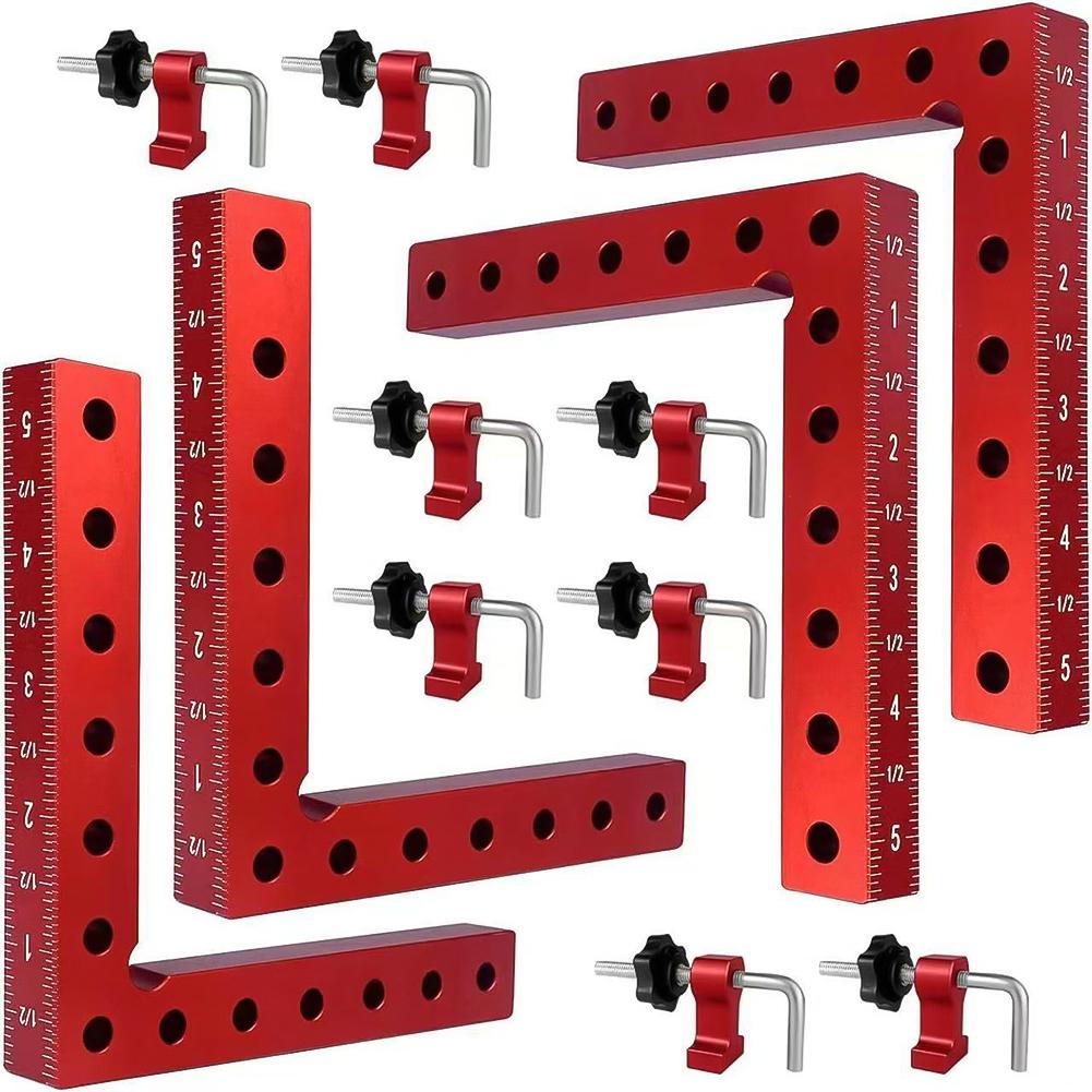 90° 140mm Aluminum Alloy Metal Corner Clamps For Woodworking Positioning Fixed Right Angle Clamp Corner Clamp High Precision Measuring Tool