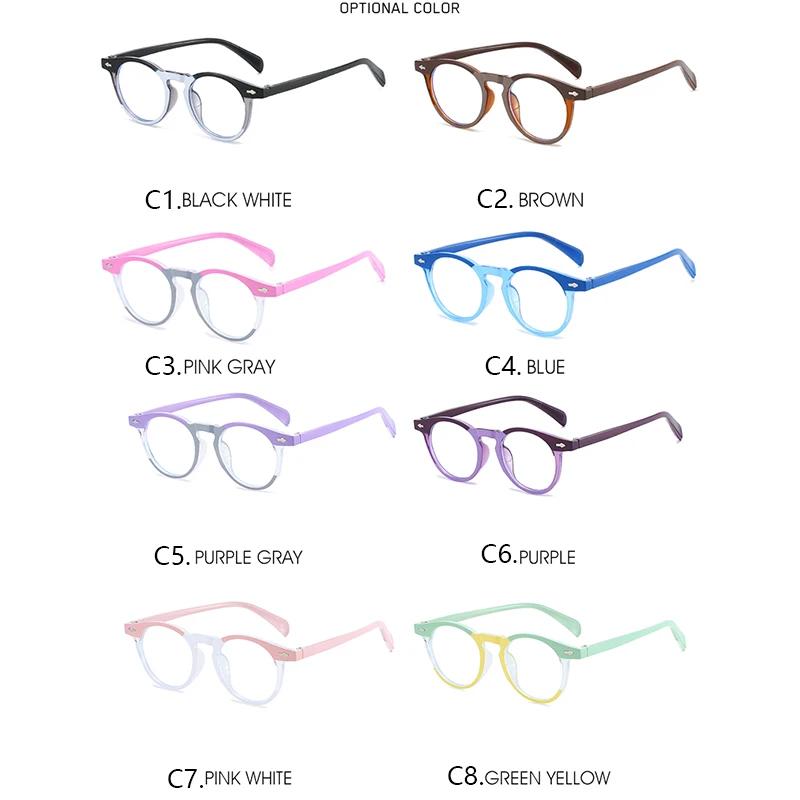 Anti Blue Light Glasses Round Eyewear for Women Men High Quality Blue Light Blocking Daily Leisure Eyeglasses