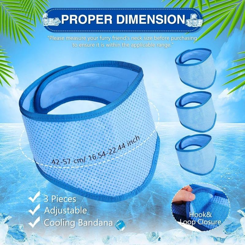 Pet Cooling Scarf Summer Ice Pad Heatstroke Prevention For Dogs Cats Reusable Strong Absorption Neck Wrap Outdoor Travel Gear Universal Fit