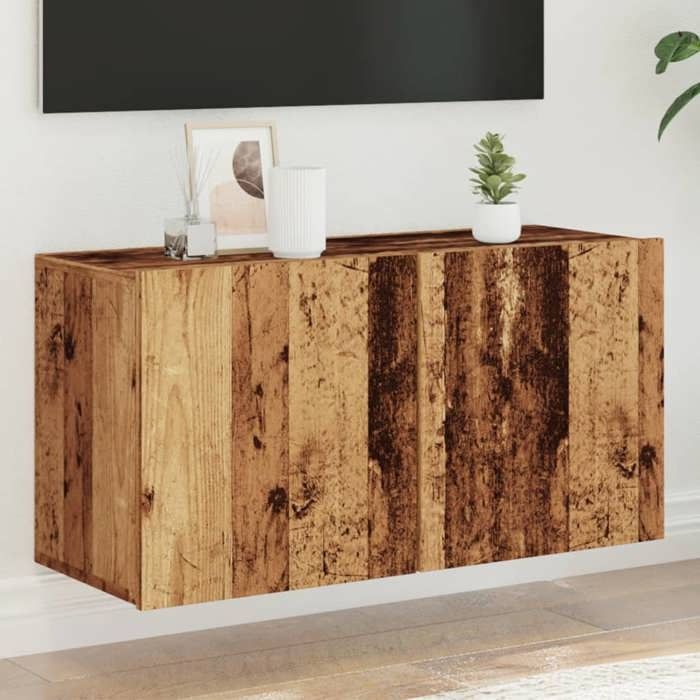 VidaXL Wall-Mounted TV Cabinet Old Wood 80x30x41 Cm, TV Stand, Media Cabinet, TV Console, HiFi Furniture, Entertainment Center, 857666