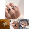 Chic Korean Vintage Heart Stacking Ring For Women Adjustable Copper Fashion Jewelry