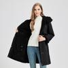 Two-sided Wearing Large Fur Collar Mid-length Fleece-lined Parkas Women's Cotton-padded Coat Thickened Jacket