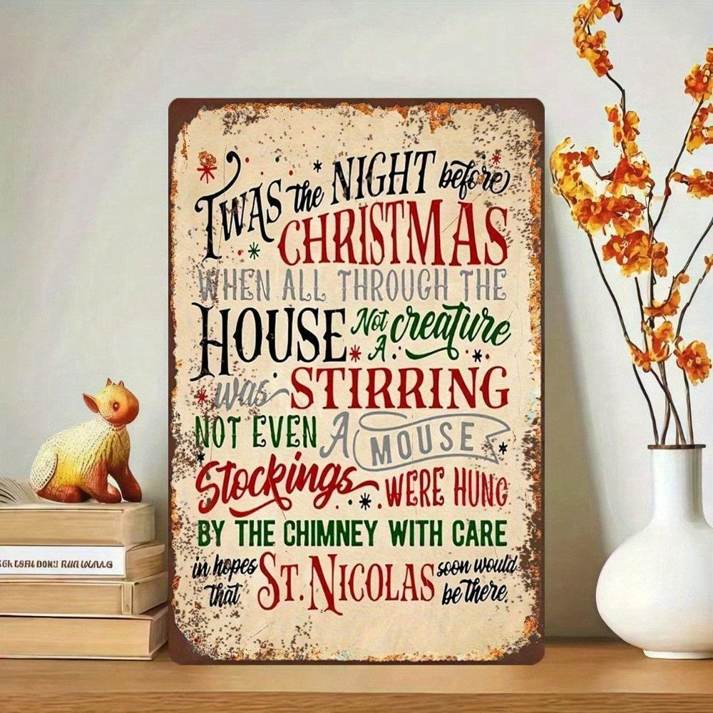 

Vintage Santa Claus Metal Wall Decor Rustic Iron Tin Sign Christmas Quote Art 20x30 разноцветный