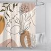 Bathroom Abstract Bohemian Shower Curtain Medieval Minimalist Art Polyester Fabric Shower Curtain 180 * 180Cm With 12 Hooks