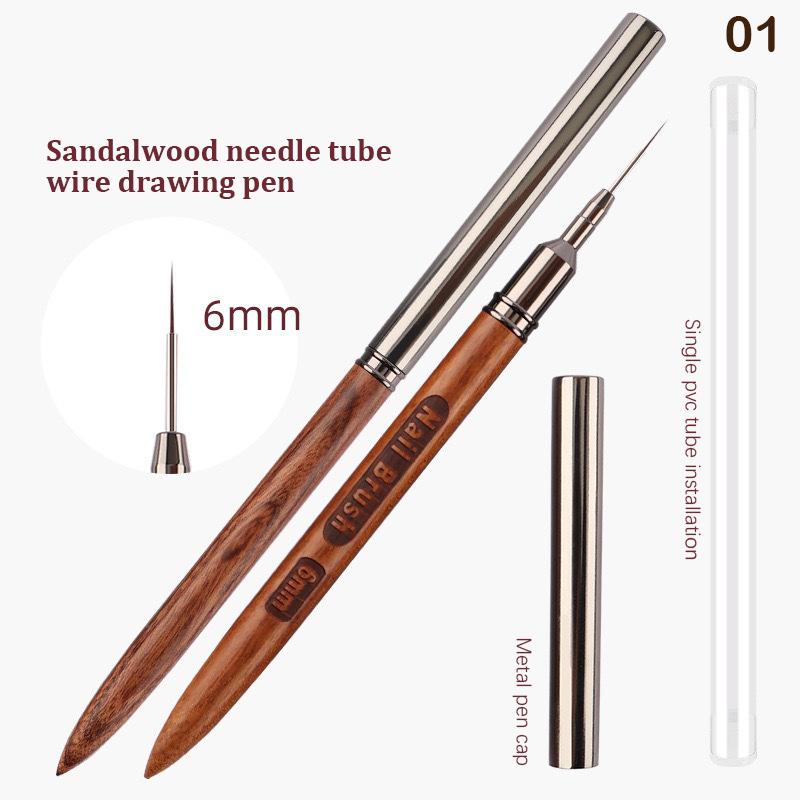 Sandalwood Extremely Fine Nail Design Line Pen Nail Construction Painting Brush Uv Gel Extension Drawing Carving Pen Diy
