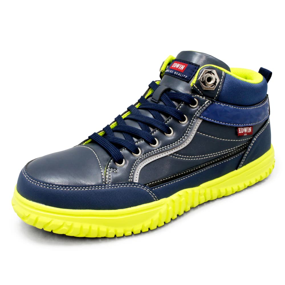 

Edwin Safety Steel Toe Wide Fluorescent Size Shoes, Cap, Lightweight, Shock-Absorbing Sole, Slip-Resistant, High-Top Sneakers, Men s, Width, Durable,